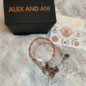 NIB Alex And Ani copper bracelet set